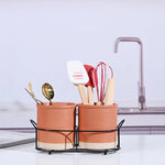 Bandeja De Cerâmica Criativa Pauzinhos, prateleira de mesa, planta em vaso, Pauzinhos domésticos Garfo Colher Caixa De Armazenamento, armazenamento De Lanches De Frutas