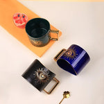 420ml cerâmica drinkware canecas copos de café criativo colorido olhos xícara de chá escritório casa drinkware microondas forno casal handgrip copos