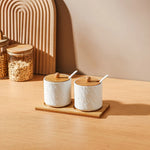 Jarra de cerâmica com padrão de pedra criativa, pote de óleo, garrafa de pimenta, cozinha doméstica, pimenta, açúcar, sal, recipiente de armazenamento de alimentos