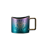 420ml cerâmica drinkware canecas copos de café criativo colorido olhos xícara de chá escritório casa drinkware microondas forno casal handgrip copos