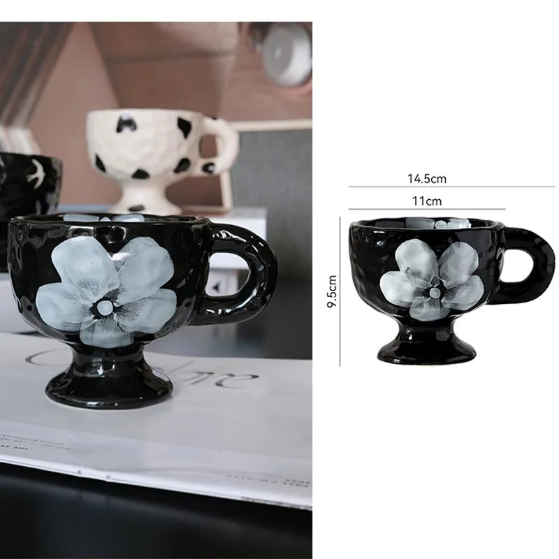 Ahunderjiaz-Retro Azul Cerâmica Caneca De Café, Cozinha Beber Set, Home Drinkware, Drinkware Decoração