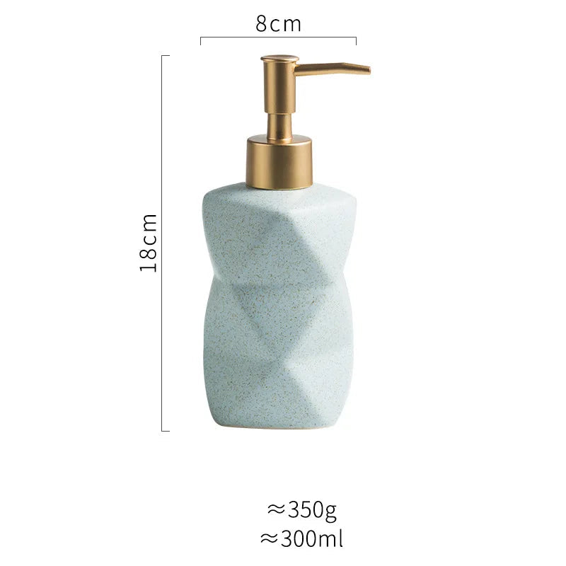 300ml europeu cerâmica dividida garrafa banheiro shampoo chuveiro gel armazenamento garrafa casa em forma de diamante suprimentos de armazenamento do banheiro