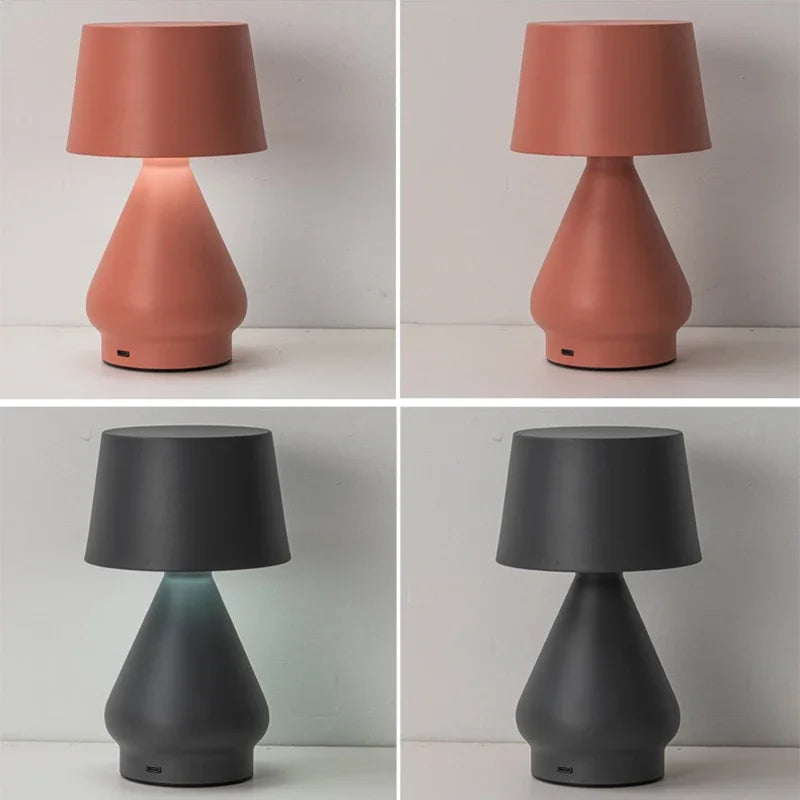 Criativo candeeiro de mesa decoração usb ferro recarregável luz escurecimento para casa interior quarto barra jantar led decoração candeeiro mesa