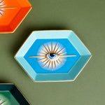 Vilead-bandeja de jóias cerâmica 16x11cm, prato jóias, mau olhado, titular do anel, estilo boho moderno, decoração home, organizador do quarto