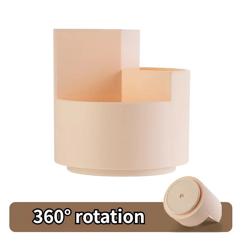 360 ° Caixa de armazenamento de pincel de maquiagem rotativa balde ins lápis de sobrancelha batom transparente de grande capacidade