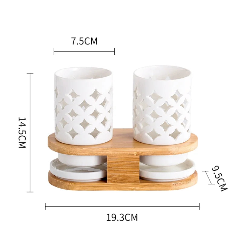 Conjunto de hashis de cerâmica, conjunto multifuncional de tubos para armazenamento de colher, hashi e garfo caixa de armazenamento de cozinha