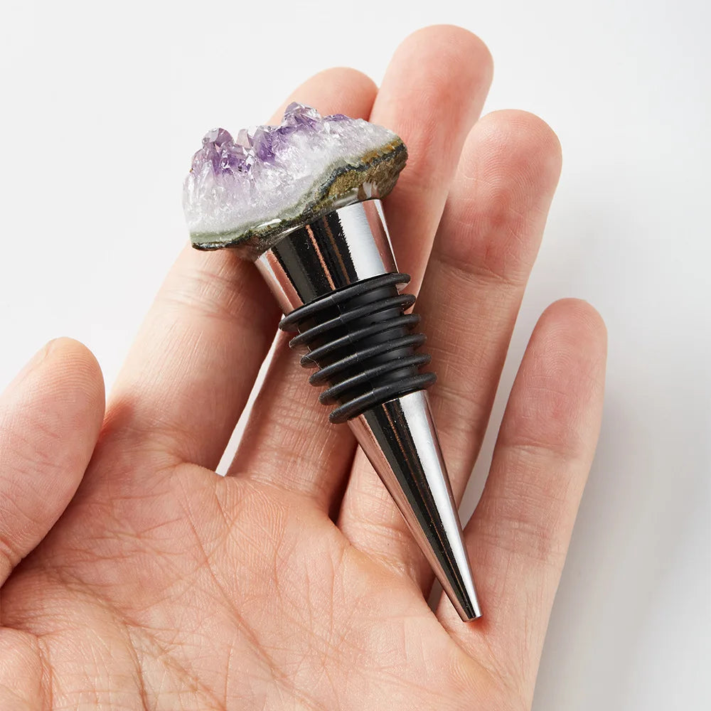 Rolha do frasco de vinho, rolha do frasco de vinho, quartzo cristal natural, irregular cortiça selagem, bar ferramentas, 1pc