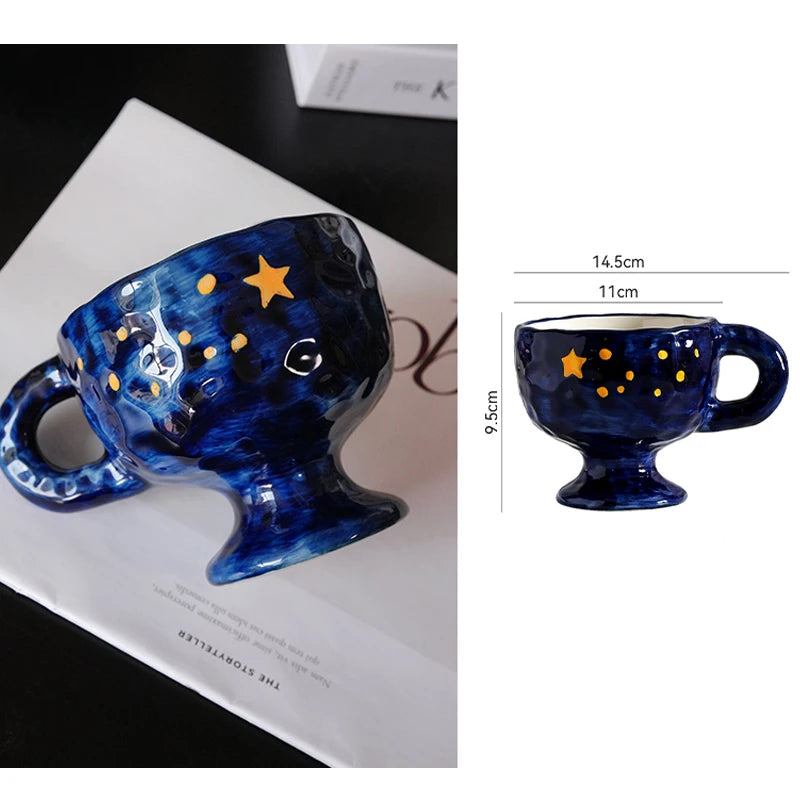 Ahunderjiaz-Retro Azul Cerâmica Caneca De Café, Cozinha Beber Set, Home Drinkware, Drinkware Decoração