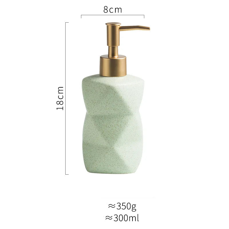 300ml europeu cerâmica dividida garrafa banheiro shampoo chuveiro gel armazenamento garrafa casa em forma de diamante suprimentos de armazenamento do banheiro