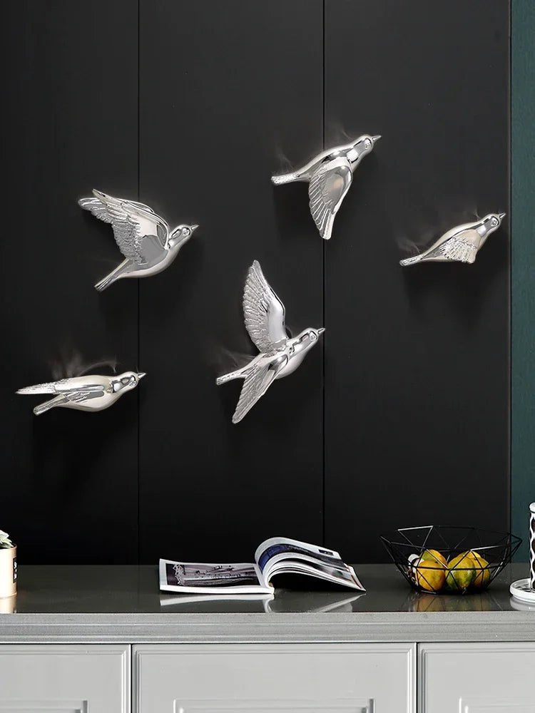 Pássaro decorativo pendente pendurado na parede, decoração moderna simples, sala de estar, entrada, sofá, fundo TV, luxo