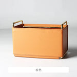Ahunderjiaz-Cesta De Armazenamento De Couro De Ferro, Caixa De Armazenamento Para Sala De Estar, Desktop, Jóias, Decoração Do Lar, Luxo