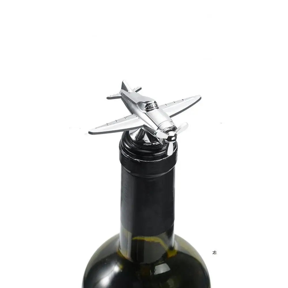 Avião Em Forma De Vinho Rolhas De Garrafa, selador De Vácuo, Metal Beer Garrafa Saver, Rolhas 3D Reutilizáveis