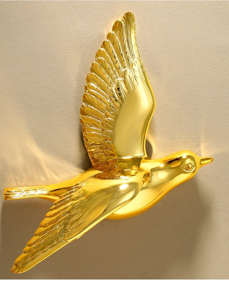 Pássaro decorativo pendente pendurado na parede, decoração moderna simples, sala de estar, entrada, sofá, fundo TV, luxo