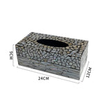 Ahunderjiaz-Caixa de tecido de concha colorida criativa, organizador de tecido, sala de estar, enfeites de mesa, decoração de casa