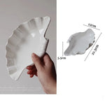 Ahunderjiaz-Creme Placa De Cerâmica Shell, Exibição De Jóias Bandeja De Armazenamento, Talheres De Cozinha Decorações, Armazenamento Em Casa E Organização