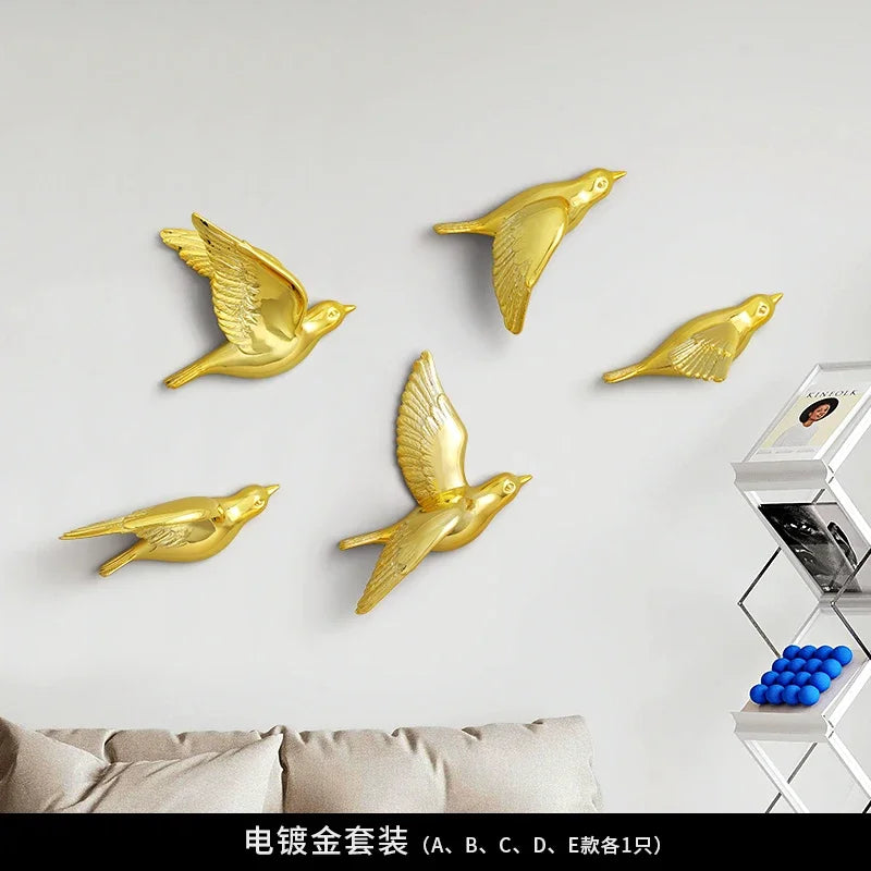 Pássaro decorativo pendente pendurado na parede, decoração moderna simples, sala de estar, entrada, sofá, fundo TV, luxo