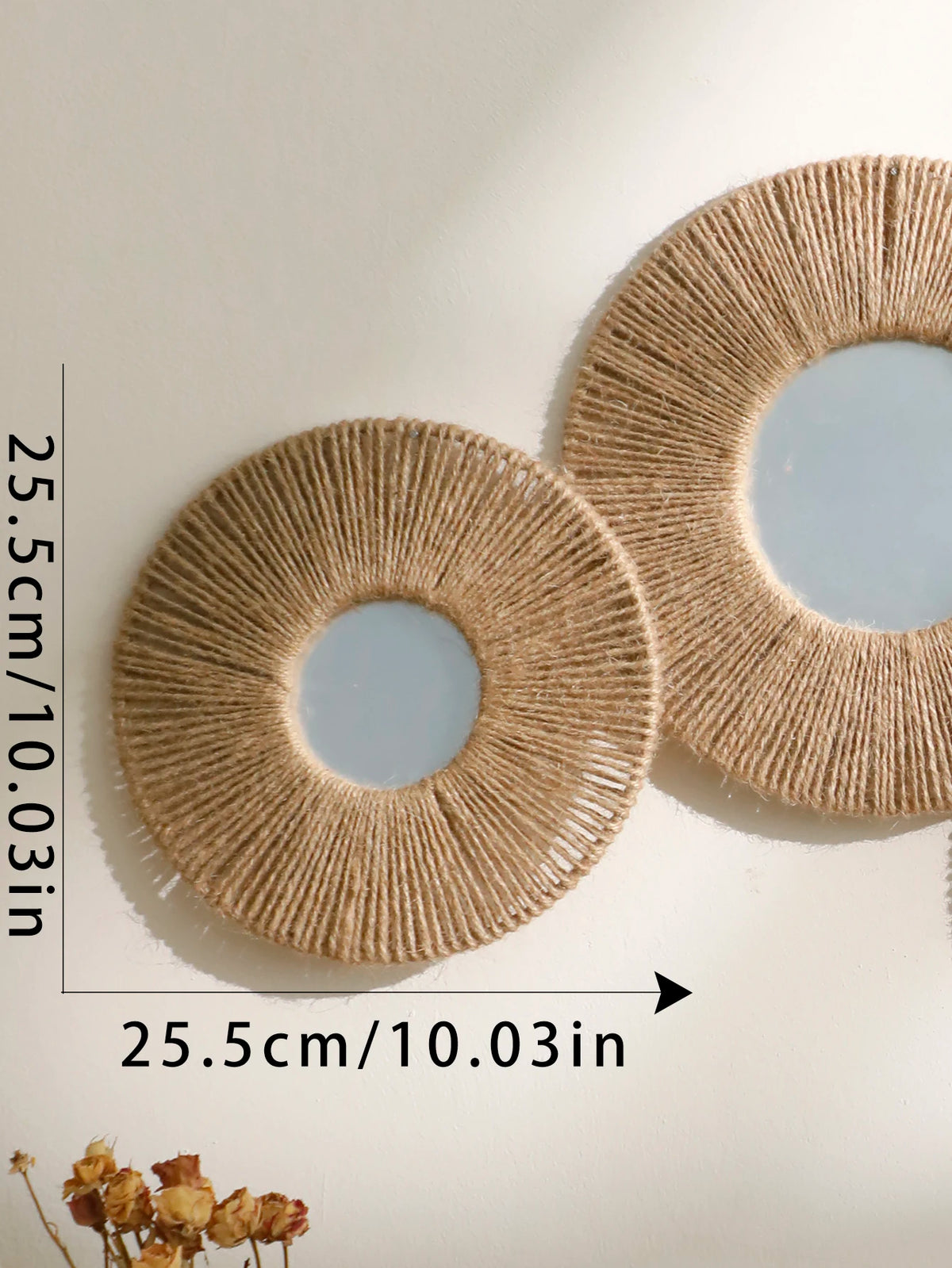 Handmade Macrame Mirror Wall Hanging, Decoração para Casa, Estética para Sala de Estar, Decoração Do Quarto, Corda De Juta, Boho Home Decor