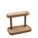 1pc prateleira de armazenamento de madeira 2 camadas organizador de mesa prateleiras de exibição de mesa penteadeira rack de armazenamento de cosméticos