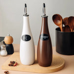 Pote de óleo cerâmico, garrafa de tempero doméstico, azeite, vinagre, dispensador, organizador de cozinha e recipiente de armazenamento, 650ml