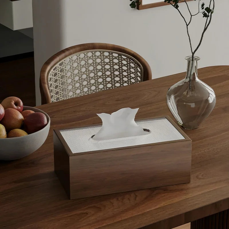 Estilo chinês Minimalista Caixa De Tecido De Madeira, Adequado Para Tecido Removível, Sala De Estar Em Casa, Quarto, Escritório, Desktop Ferramenta Organizadora