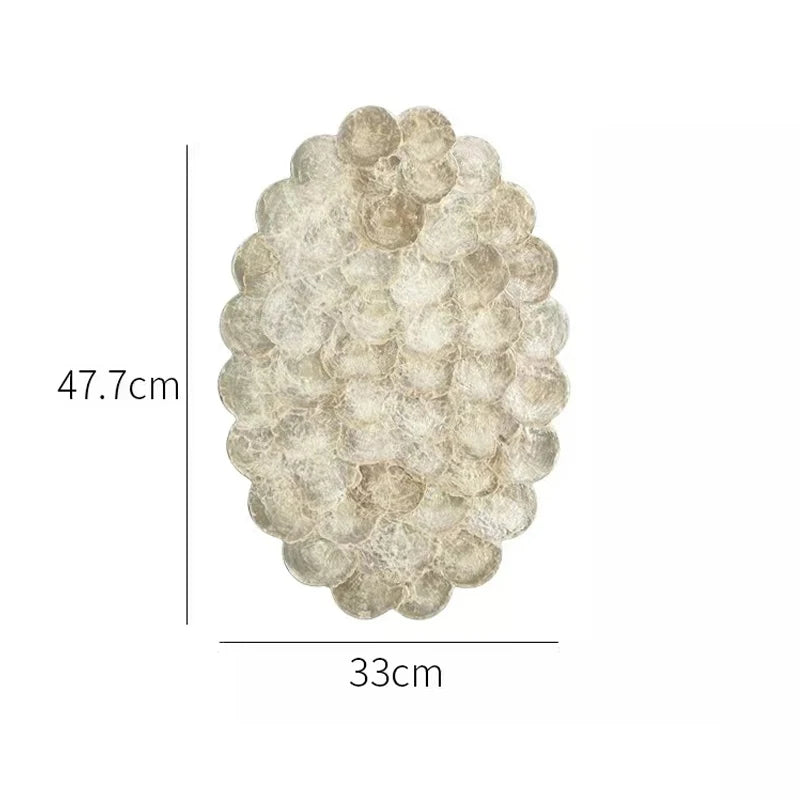 Ahunderjiaz-Luz Luxo Natural Shell Bandeja, Mesa De Jantar Isolamento Mat, Desktop Organizer, Flor Aparada Placemats Decorativos