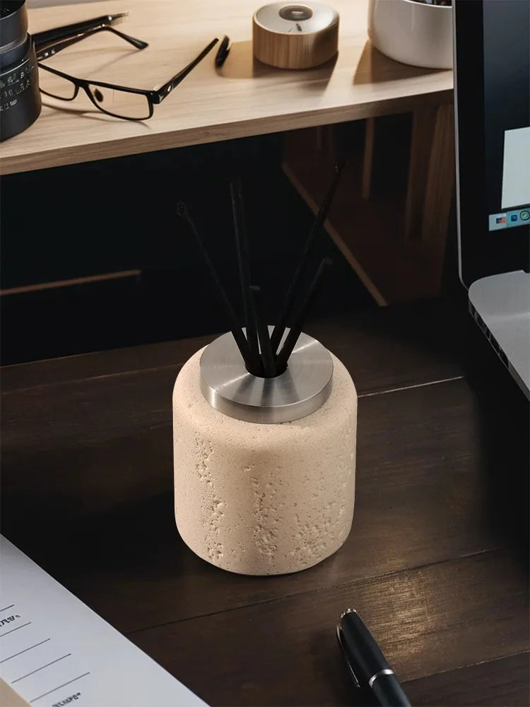 AhunderJiaz Garrafa de aromaterapia de mármore natural Garrafa de armazenamento Ornamento de aromaterapia Garrafa dispensadora interna para casa Decoração de casa