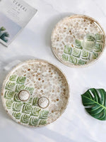 Ahunderjiaz-Prato De Frutas De Casa Redonda De Luxo Leve Shell, Armazenamento De Jóias, Bandeja De Decoração, Estilo Escandinavo, Decoração De Casa