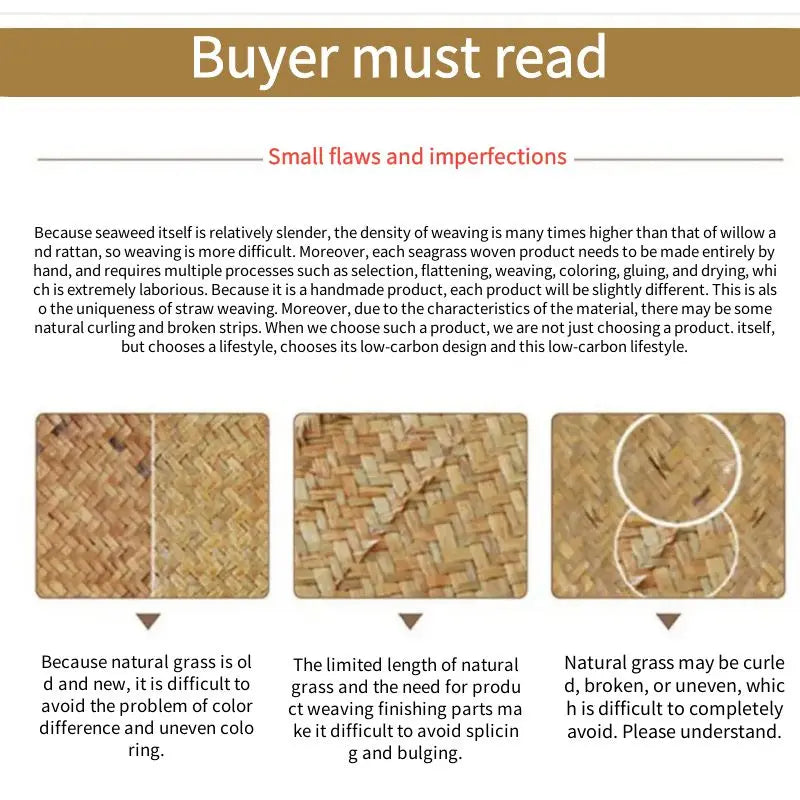 Handmade Woven Seaweed Storage Basket com Tampa, Caixa De Acabamento, Organizador Do Armário, Banho Diversos, Recipiente De Toalha Cosmética