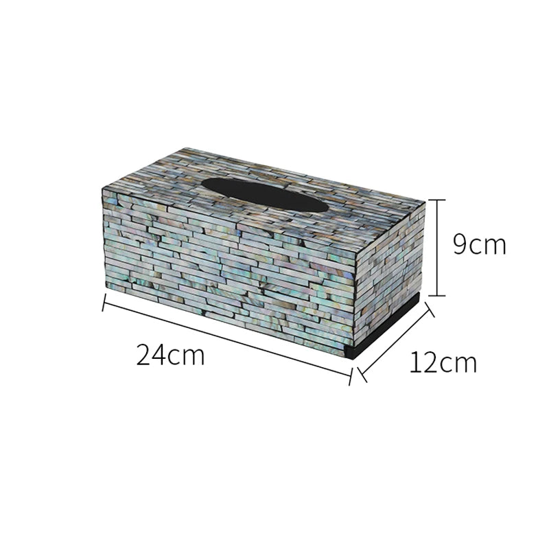 Ahunderjiaz-Original Colorido Shell Caixa De Tecido, Sala De Armazenamento, Luz, Luxo, Casa, Cozinha, Ornamentos Decorativos