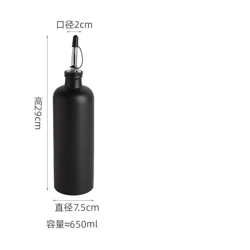 Pote de óleo cerâmico, garrafa de tempero doméstico, azeite, vinagre, dispensador, organizador de cozinha e recipiente de armazenamento, 650ml