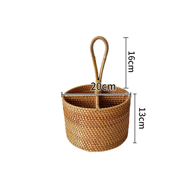 Caixa De Armazenamento De Rattan Artesanal Para Sala De Estar, Cesta De Mesa De Café, Top De Vinho Tinto, Rack De Armazenamento, Decoração De Mobiliário Doméstico