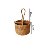 Caixa De Armazenamento De Rattan Artesanal Para Sala De Estar, Cesta De Mesa De Café, Top De Vinho Tinto, Rack De Armazenamento, Decoração De Mobiliário Doméstico