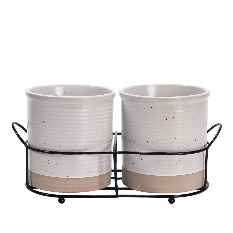 Bandeja De Cerâmica Criativa Pauzinhos, prateleira de mesa, planta em vaso, Pauzinhos domésticos Garfo Colher Caixa De Armazenamento, armazenamento De Lanches De Frutas