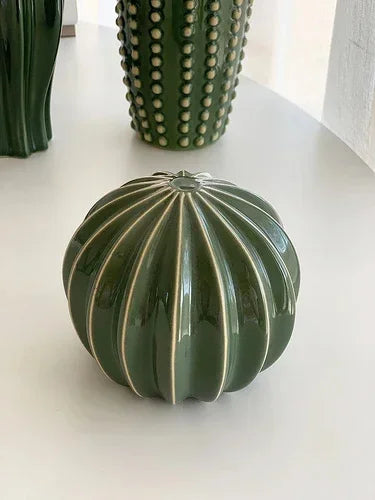 Nordic Ceramic Handicraft Simulation Cactus Ornaments, Arte criativa, Mobiliário doméstico decorativo, Adereços de fotografia, Green Room Decor