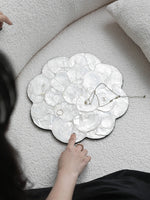 Ahunderjiaz-Luz Luxo Natural Shell Bandeja, Mesa De Jantar Isolamento Mat, Desktop Organizer, Flor Aparada Placemats Decorativos