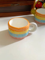 Ahunderjiaz-Cartoon Rainbow Caneca De Cerâmica, Grande Capacidade, Copos Domésticos, Conjunto De Bebidas De Cozinha, Decoração De Casa