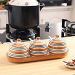 Moderno conjunto de três peças caixa de tempero de cerâmica pote de especiarias casa sal frasco de açúcar molho de soja garrafa de vinagre acessórios de cozinha novo