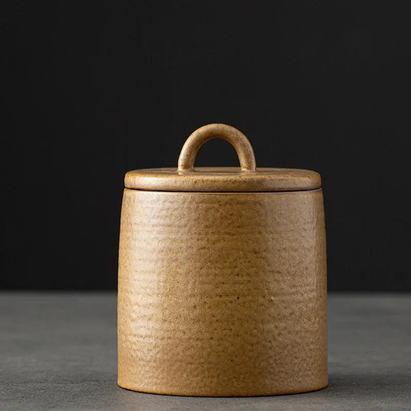 Frascos De Armazenamento Selados De Cerâmica Retro, grés De Chá, Resistente à Umidade, Frascos Japoneses, Quatro Estações, Jarra De Armazenamento Doméstico