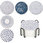 Super Absorvente Diatomita Coasters, Beber Coffee Cup Mat, Placemats fáceis de limpar, Almofada de chá redonda, Suporte de mesa, 6 pcs