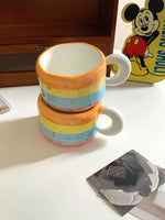Ahunderjiaz-Cartoon Rainbow Caneca De Cerâmica, Grande Capacidade, Copos Domésticos, Conjunto De Bebidas De Cozinha, Decoração De Casa