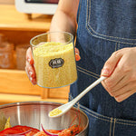 Criativo vidro spice jar casa três-peça sal frasco de açúcar com tampa spice pepper caixa de armazenamento recipiente de vidro decoração para casa