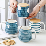 Copo cerâmico com leite matinal com alça, estilo tradicional, suco, café, cerveja, sopa, chá da tarde, escritório, presente para pessoas, 500ml