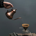 Chaleira de café em aço inoxidável, pote de chá, gotejamento retrô Gooseneck, bico, filtro gotejador, Home Pots, 420ml, 650ml