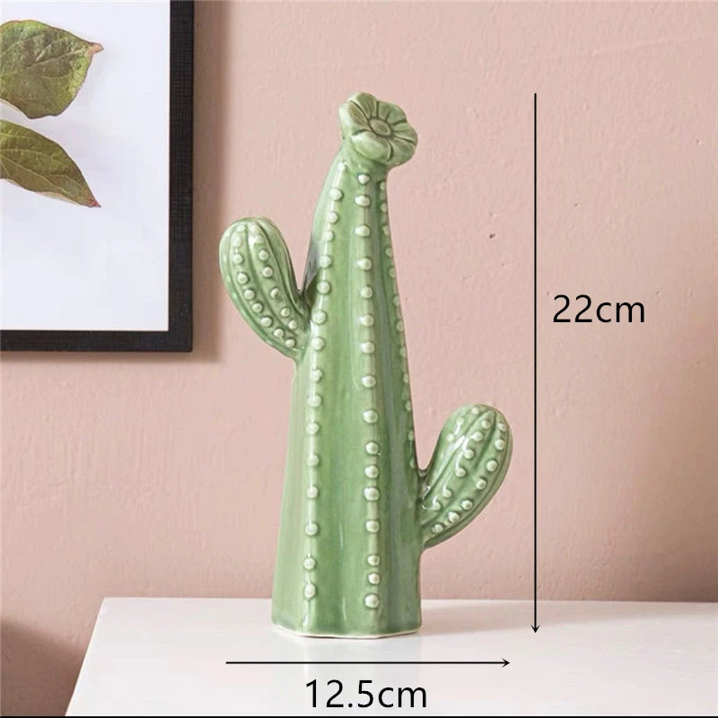 Nordic cerâmica artesanato simulação cactus ornamentos arte decorativa mobiliário doméstico fotografia adereços verde decoração do quarto