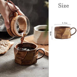 Japonês Retro Cerâmica Casal Xícara De Café, Latte Simples, Puxe Caneca De Flor, Copos De Chá, Doméstico