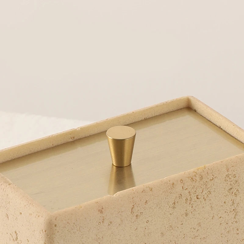 Estilo Wabi-Sabi Compartimentos Duplos, Cotonete Vintage, Porta Palito, Multi-funcional Desktop Storage, Home Decoratio