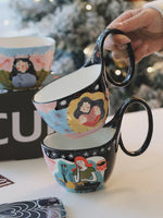 Caneca bonita cerâmica retro francesa, Copos de aveia, Xícara de café do casal, Casa bebendo utensílios, Home Drinkware Set, 400ml, 2024