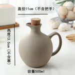 Chaleira de óleo esmaltada de porcelana criativa, recipiente interior de especiarias, chaleira de óleo de cerâmica branca vintage, garrafa de armazenamento de óleo de cozinha para casa