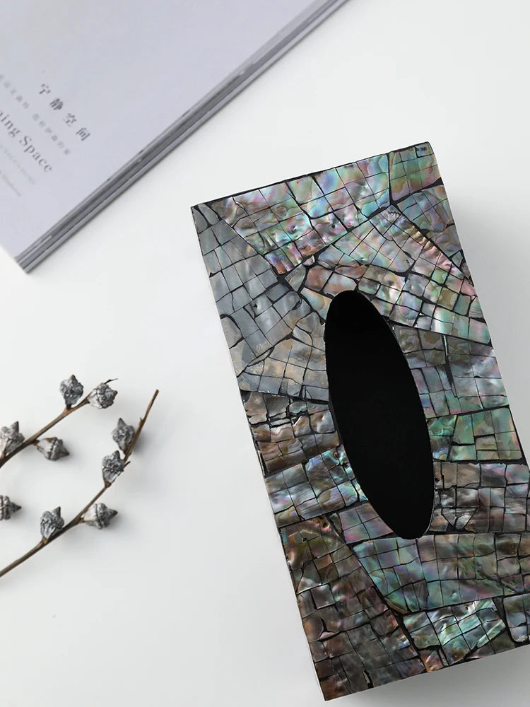 Ahunderjiaz-Original Colorido Shell Caixa De Tecido, Sala De Armazenamento, Luz, Luxo, Casa, Cozinha, Ornamentos Decorativos