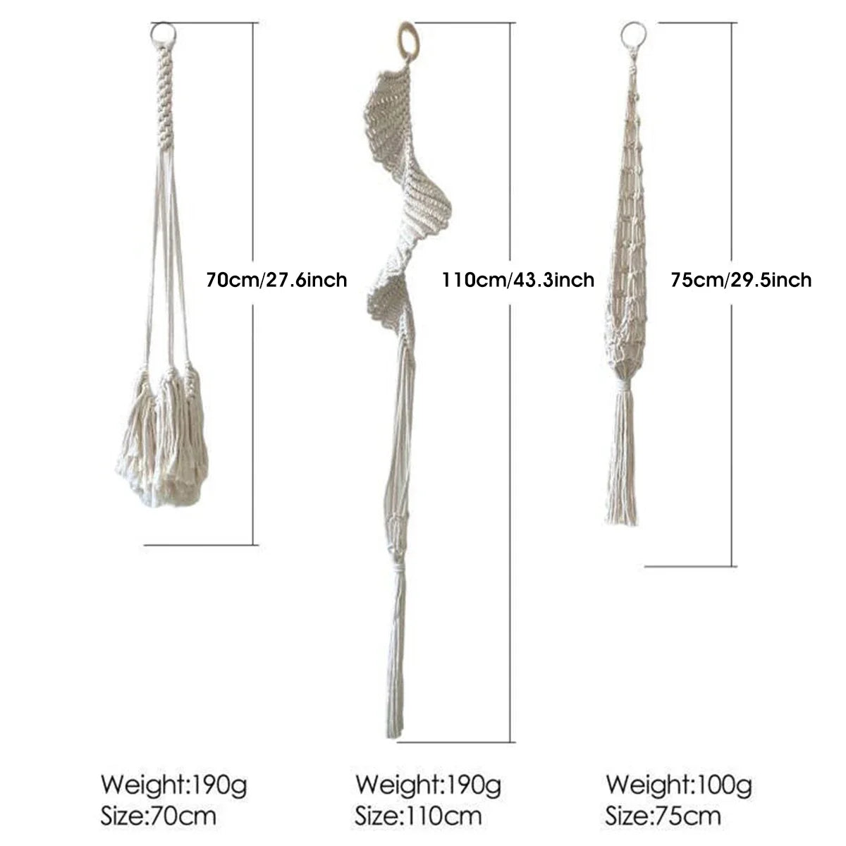 Handmade algodão corda vaso de flores titular cabides de planta de macramé plantador de suspensão interior cabide decorativo